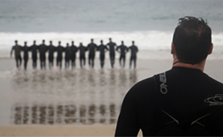 Ocean therapy line in the surf