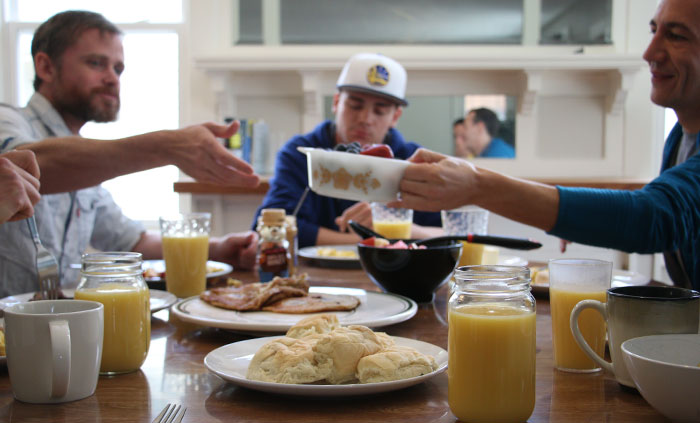 Breakfast shared as a team