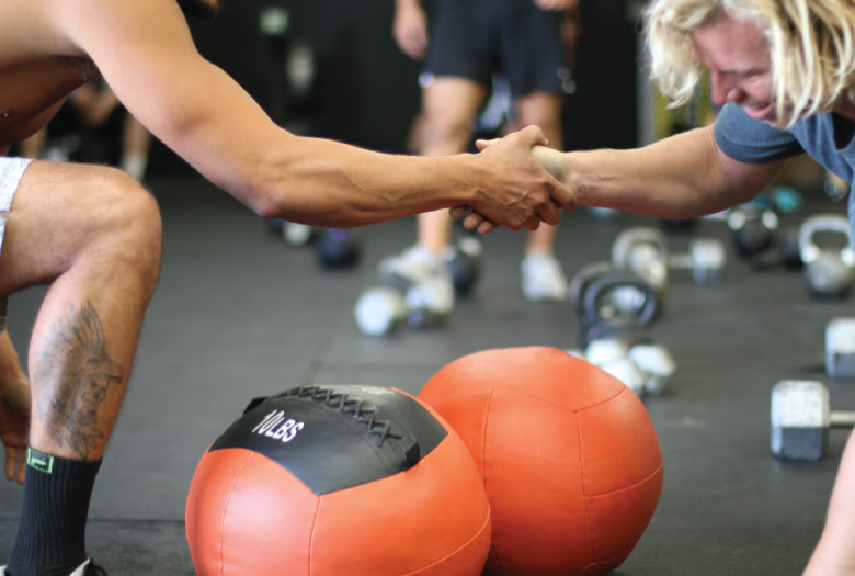 Team strength training in the gym